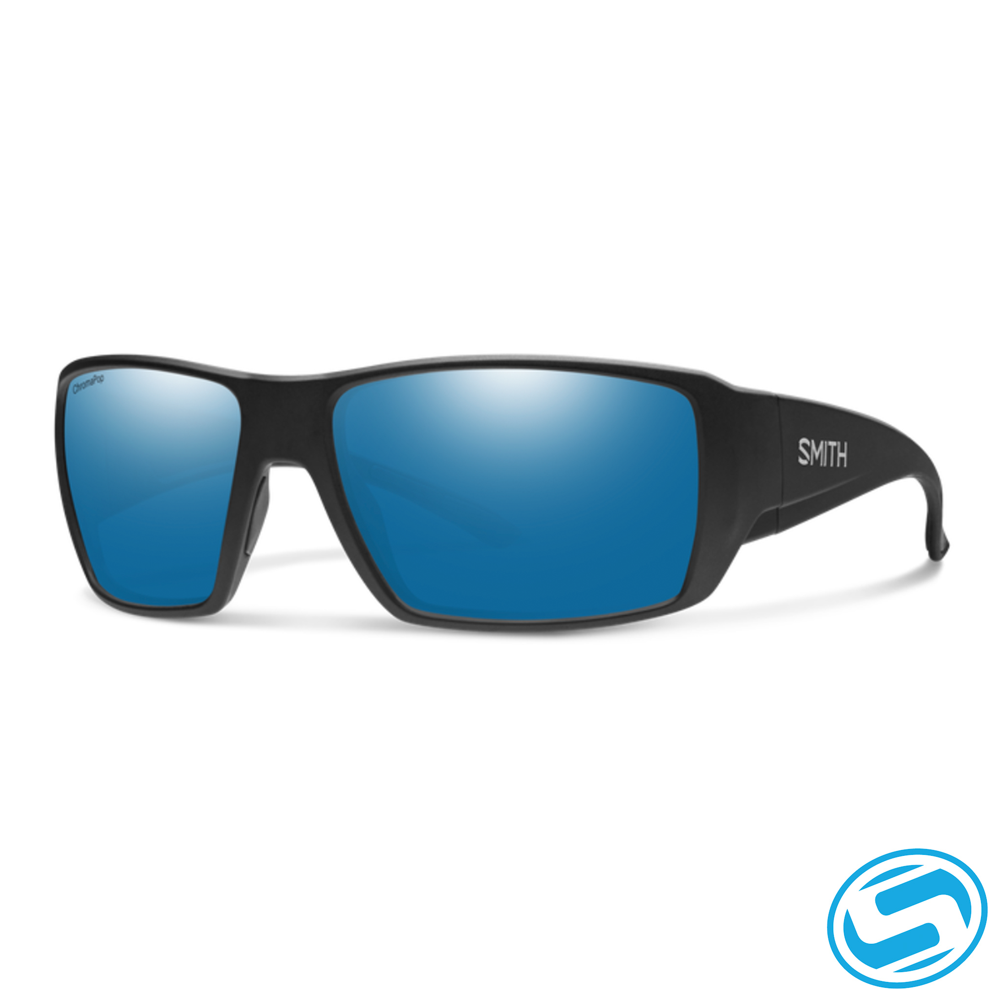Smith Guides Choice XL Polarized Sunglasses MatteBlack CPGlassBlueMirror