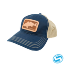 Men's Sodium Leather National Redfish Garment Washed Adjustable Hat