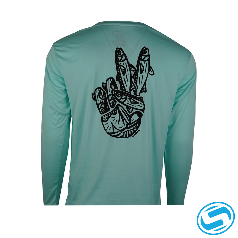 Men's Sodium Finger Mullet Performance Long Sleeve Shirt