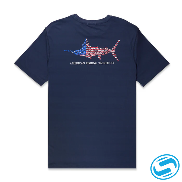Men's Aftco Jigfish Americana Short Sleeve Performance Shirt