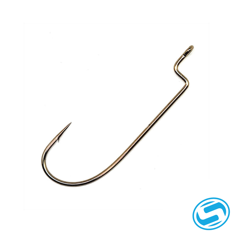 Gamakatsu Taglia 2 Offset Gambo Worm – Ganci Bass Fishing 6 Pezzi Per Soft Plastic